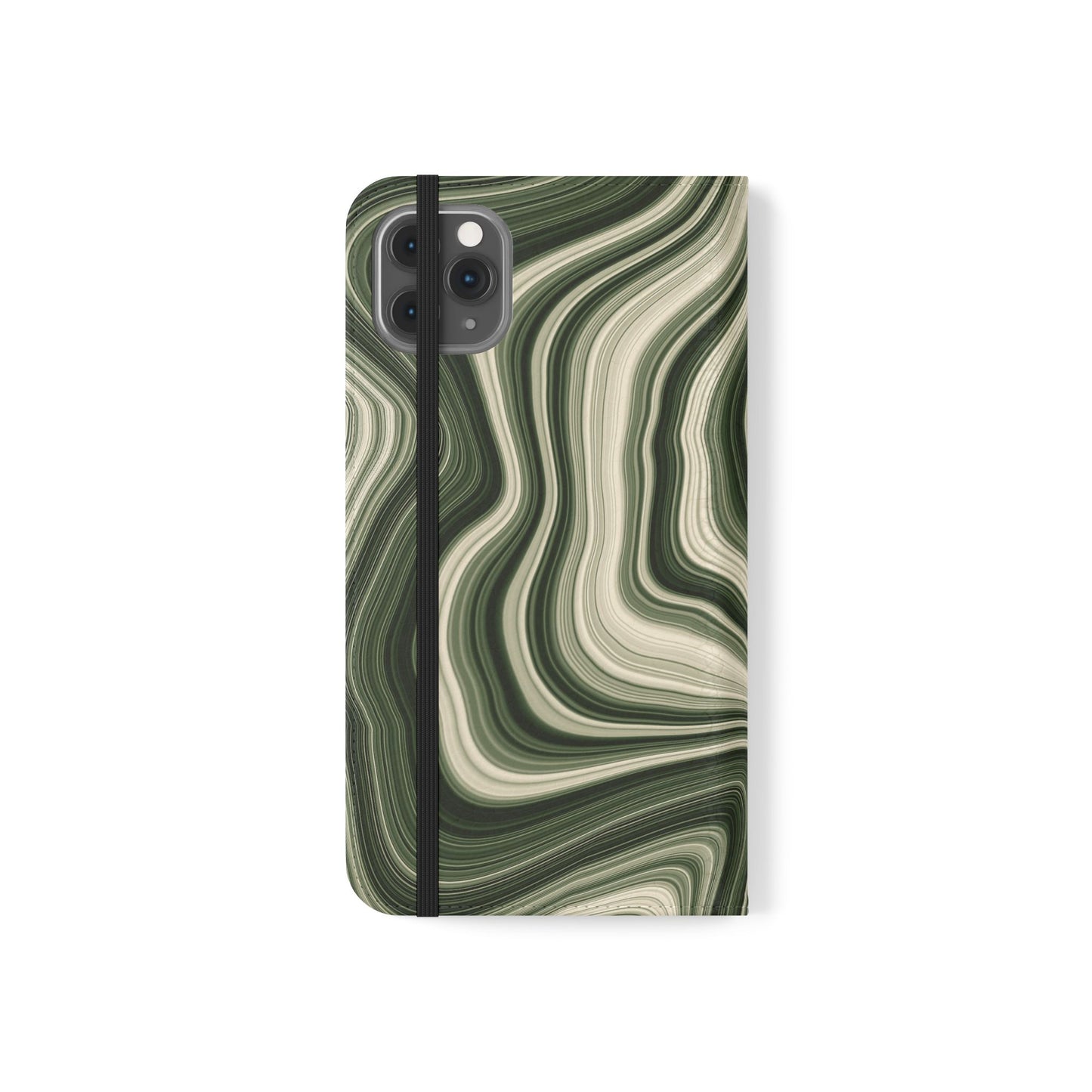 Radiating Elegance V1 Stylish Green Marble Flip Case for Smartphones - Perfect for Fashion Lovers