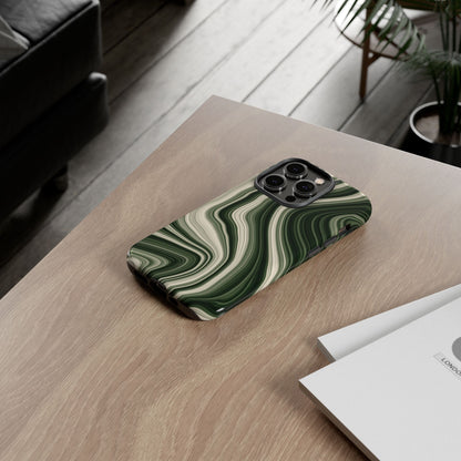 Radiating Elegance V1 Marble Green Tough Phone Case - Stylish Protection for Everyday Life