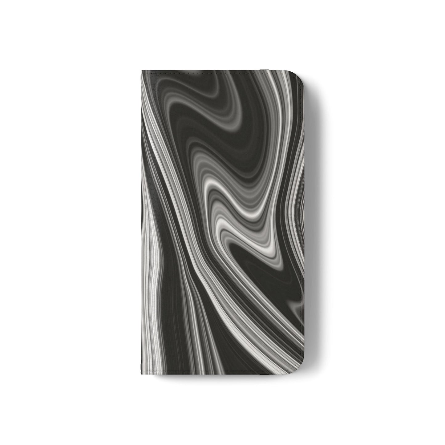 Radiating Elegance V2 Elegant Black Marble Phone Flip Case - Stylish & Functional Cover for Smartphones