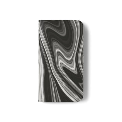 Radiating Elegance V2 Elegant Black Marble Phone Flip Case - Stylish & Functional Cover for Smartphones