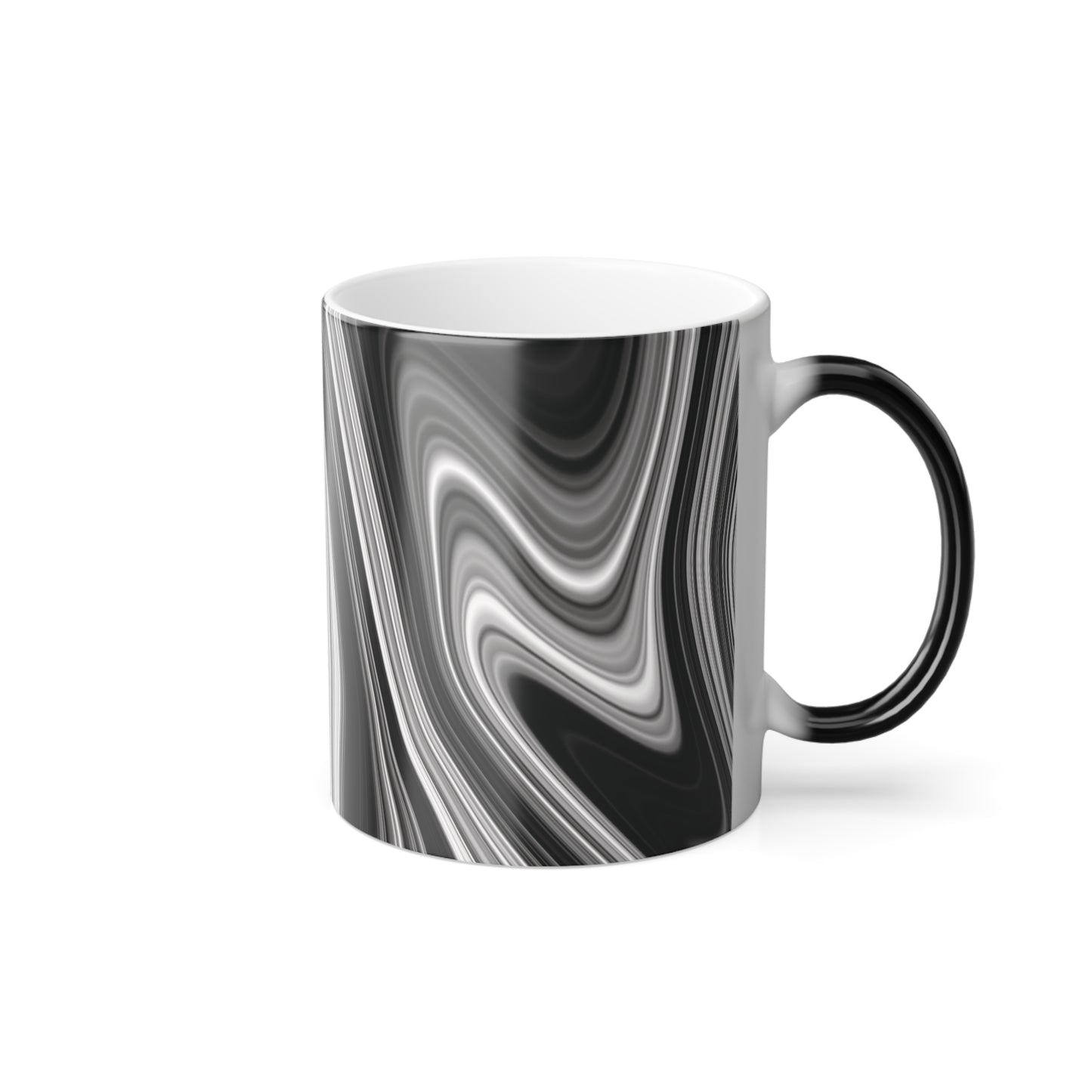 Radiating Elegance V2 Stylish Color Morphing Mug – Unique Black and White Design for Home or Office