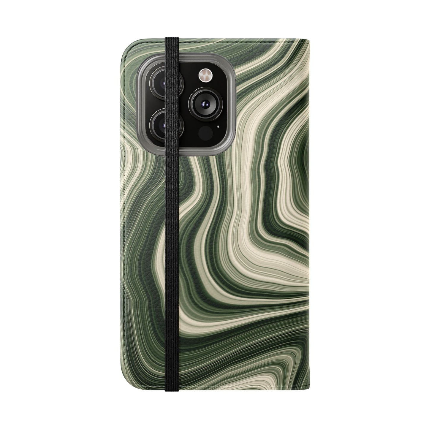 Radiating Elegance V1 Stylish Green Marble Flip Case for Smartphones - Perfect for Fashion Lovers