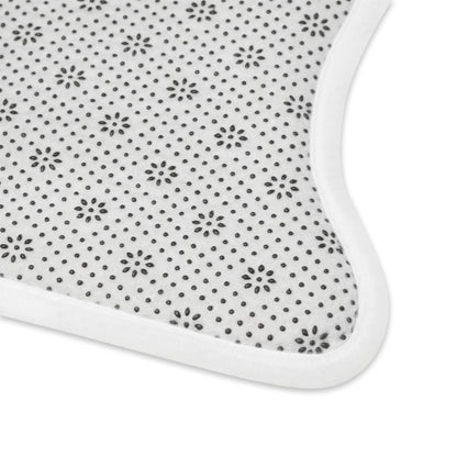 Radiating Elegance V2 Stylish Marble Pet Feeding Mat - Modern Black and White Design