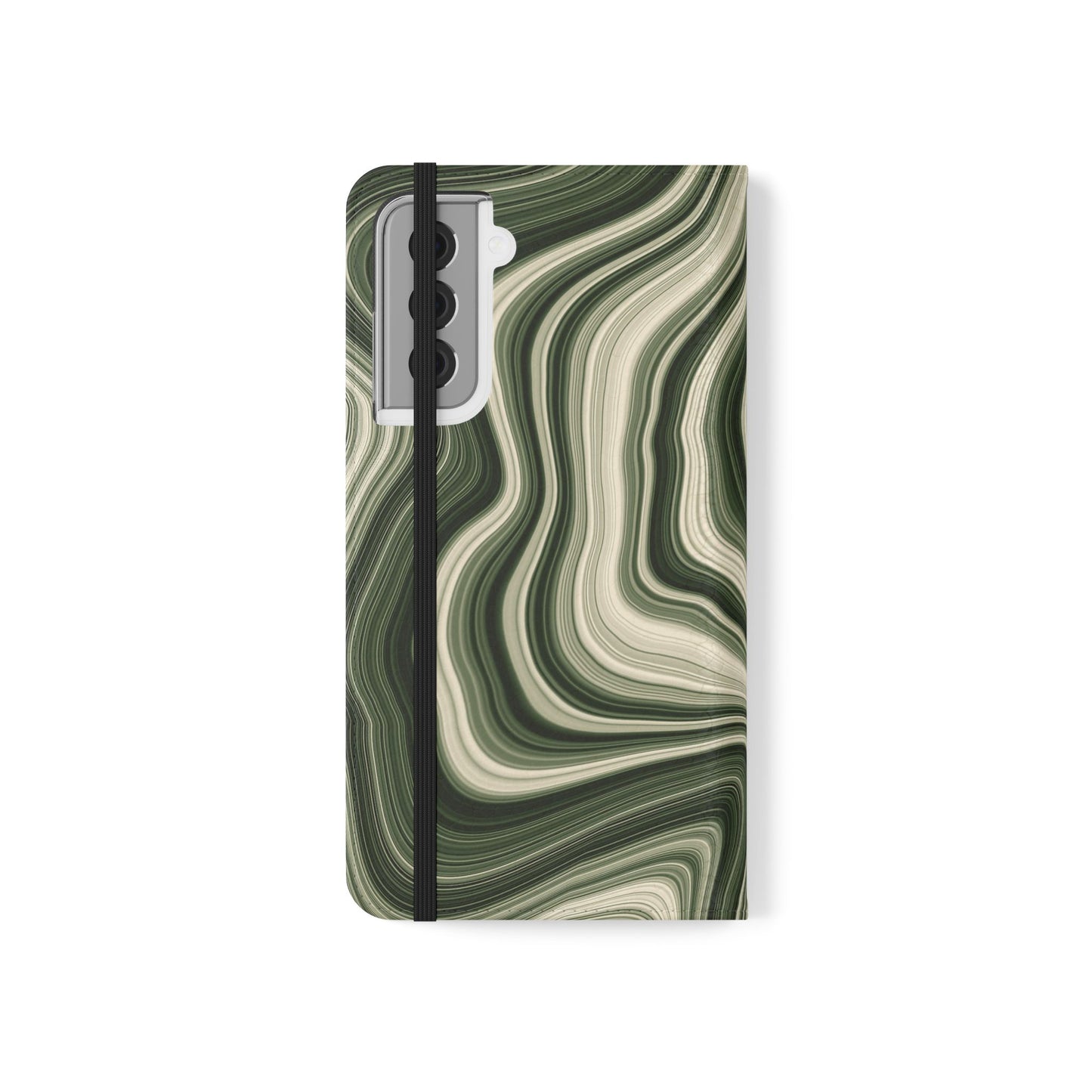 Radiating Elegance V1 Stylish Green Marble Flip Case for Smartphones - Perfect for Fashion Lovers