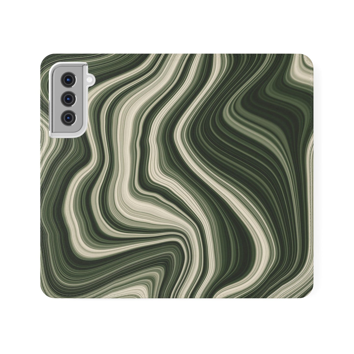 Radiating Elegance V1 Stylish Green Marble Flip Case for Smartphones - Perfect for Fashion Lovers