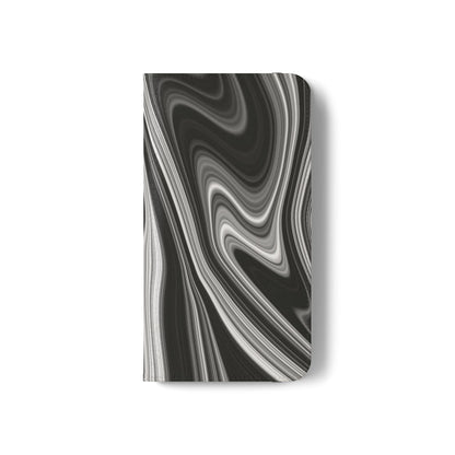 Radiating Elegance V2 Elegant Black Marble Phone Flip Case - Stylish & Functional Cover for Smartphones