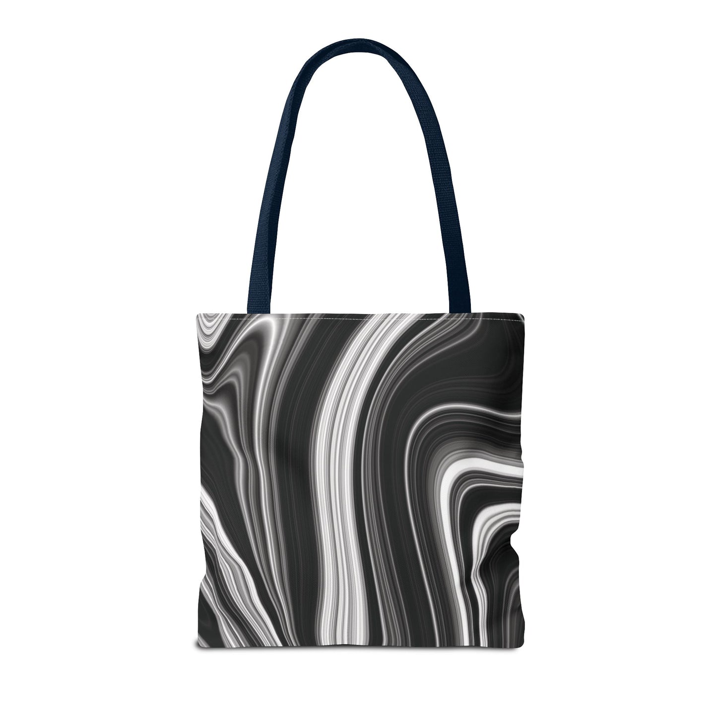 Radiating Elegance V2 Chic Black and White Swirl Tote Bag - Stylish Reusable Shopping Bag