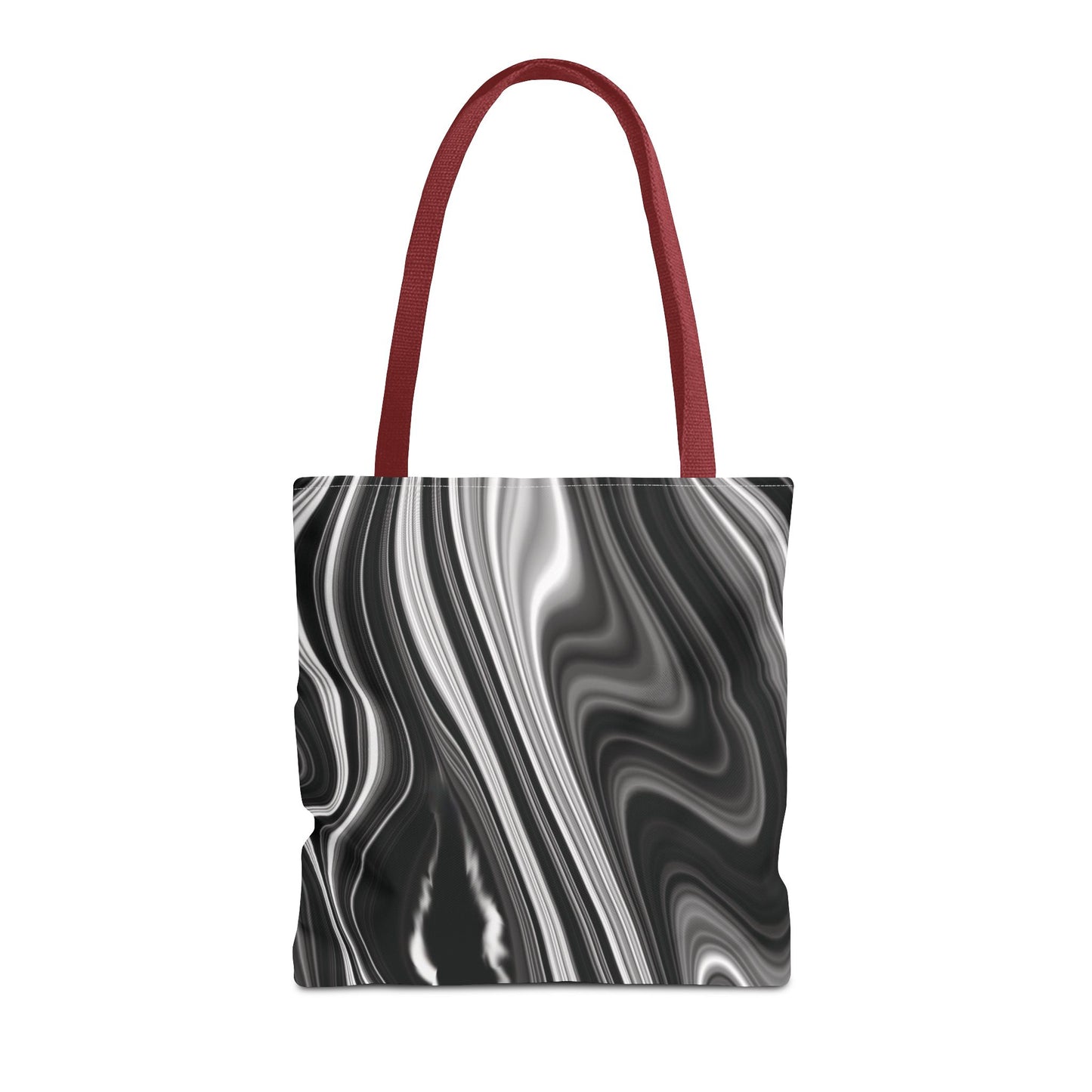 Radiating Elegance V2 Chic Black and White Swirl Tote Bag - Stylish Reusable Shopping Bag