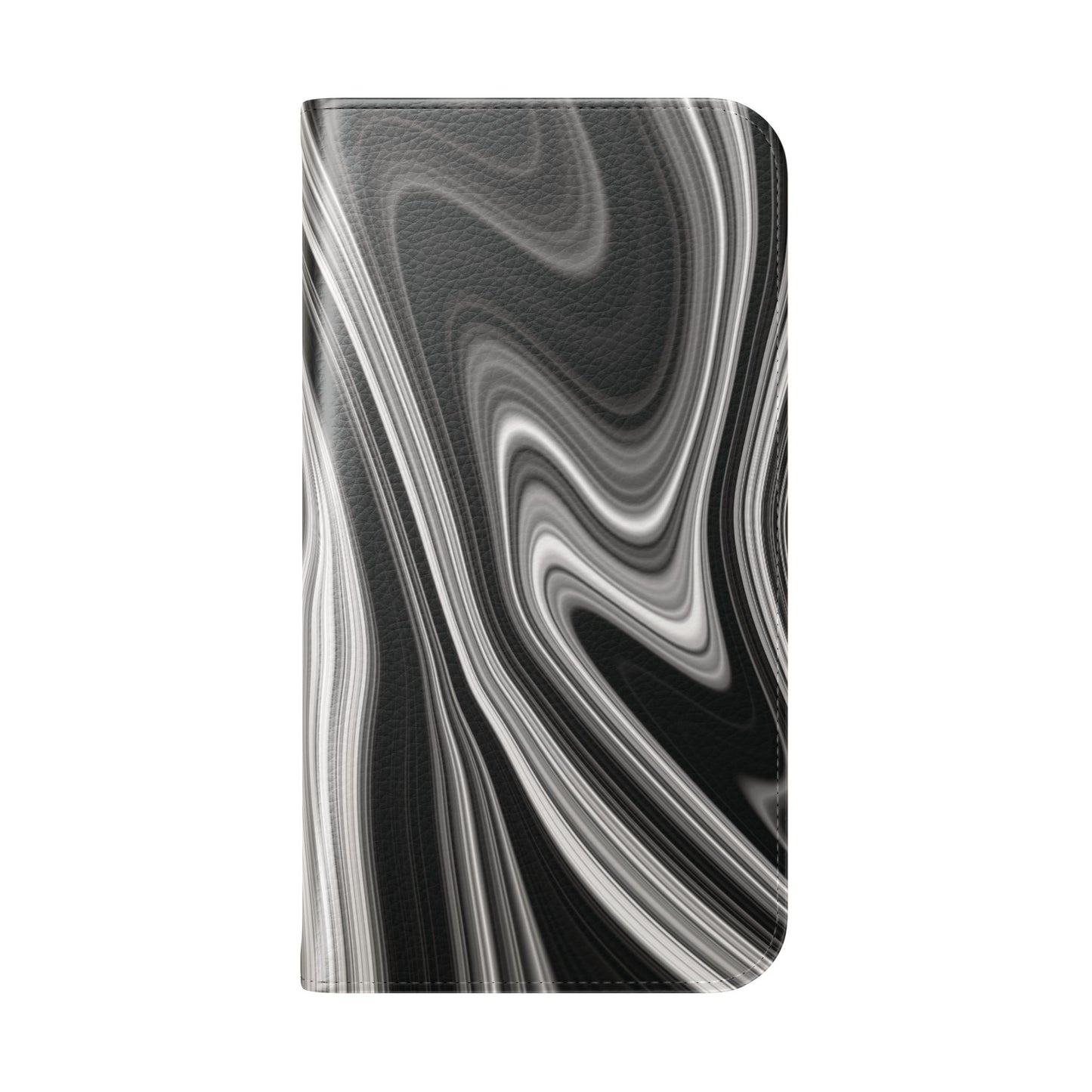 Radiating Elegance V2 Elegant Black Marble Phone Flip Case - Stylish & Functional Cover for Smartphones