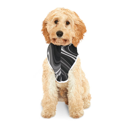 Radiating Elegance V2 Stylish Black Marble Pet Hoodie - Cozy Fashion for Dogs and Cats