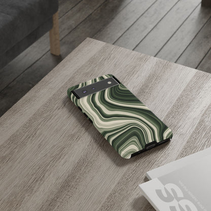 Radiating Elegance V1 Marble Green Tough Phone Case - Stylish Protection for Everyday Life