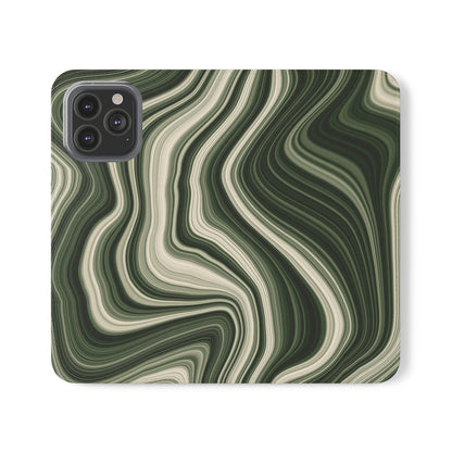 Radiating Elegance V1 Stylish Green Marble Flip Case for Smartphones - Perfect for Fashion Lovers