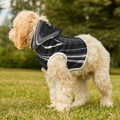 Radiating Elegance V2 Stylish Black Marble Pet Hoodie - Cozy Fashion for Dogs and Cats