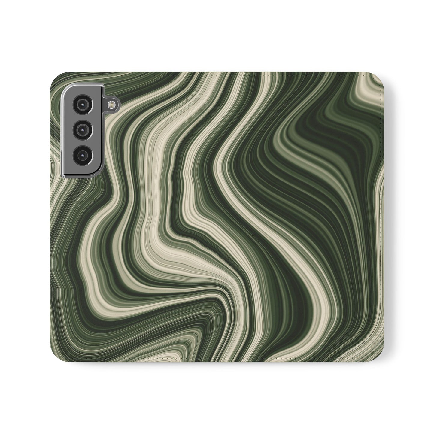 Radiating Elegance V1 Stylish Green Marble Flip Case for Smartphones - Perfect for Fashion Lovers