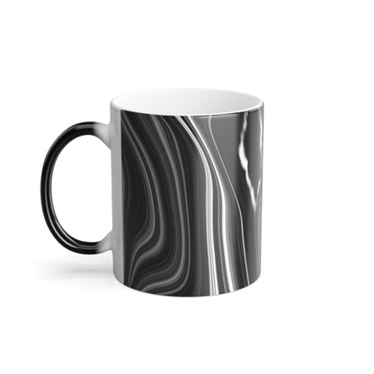 Radiating Elegance V2 Stylish Color Morphing Mug – Unique Black and White Design for Home or Office