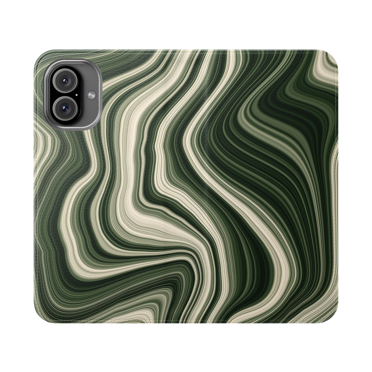 Radiating Elegance V1 Stylish Green Marble Flip Case for Smartphones - Perfect for Fashion Lovers