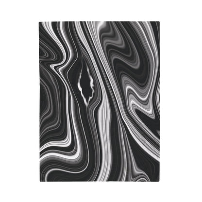 Radiating Elegance V2 Stylish Velveteen Plush Blanket - Modern Black & White Abstract Design