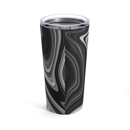 Radiating Elegance V2 Stylish Black and White Swirl 20oz Tumbler - Perfect for Coffee Lovers & Home Decor