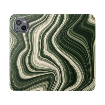 Radiating Elegance V1 Stylish Green Marble Flip Case for Smartphones - Perfect for Fashion Lovers