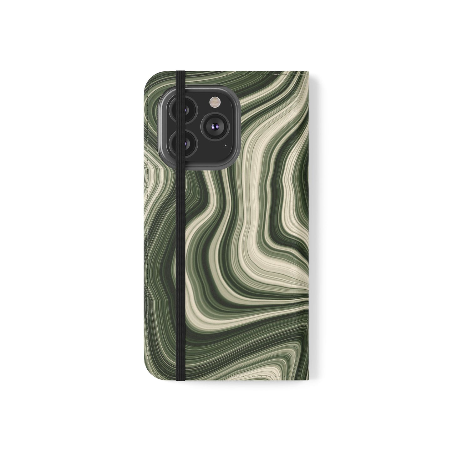 Radiating Elegance V1 Stylish Green Marble Flip Case for Smartphones - Perfect for Fashion Lovers