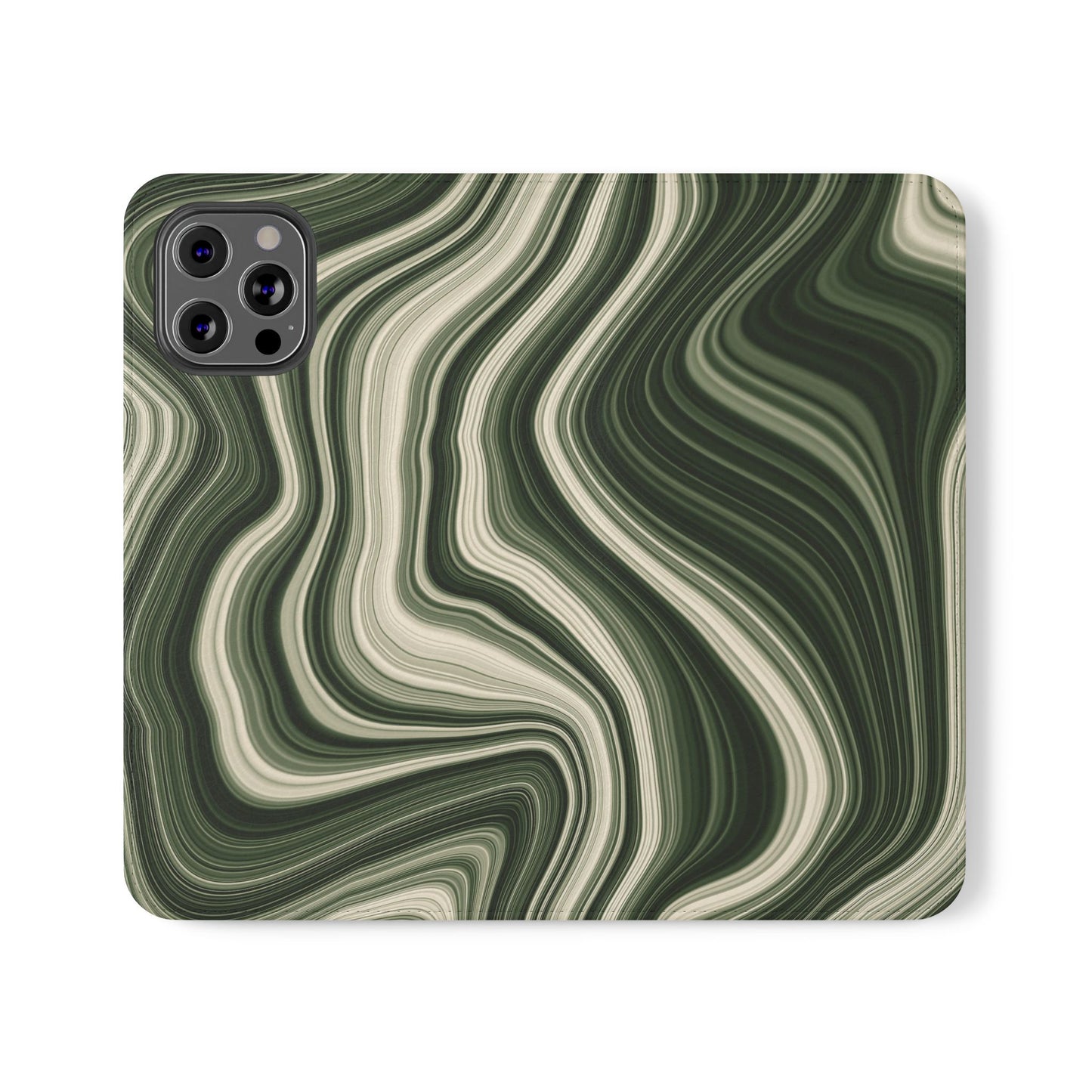 Radiating Elegance V1 Stylish Green Marble Flip Case for Smartphones - Perfect for Fashion Lovers