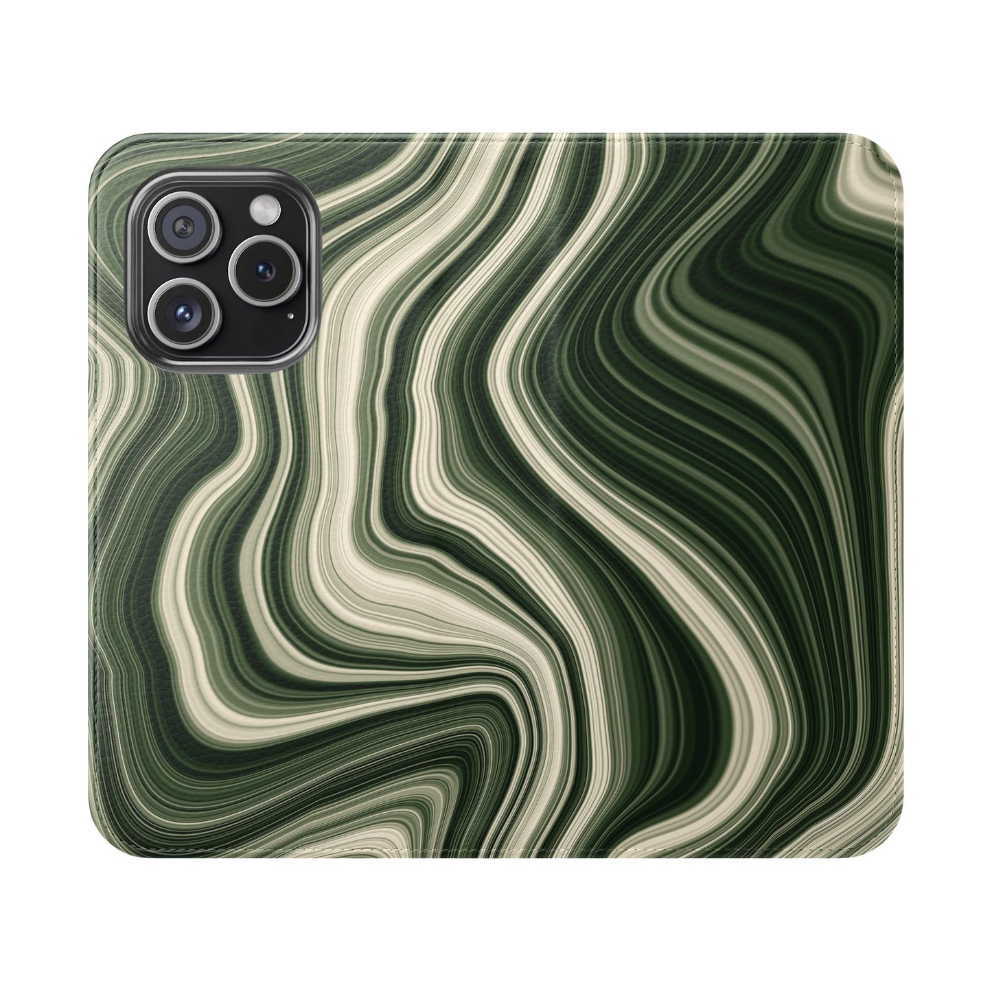 Radiating Elegance V1 Stylish Green Marble Flip Case for Smartphones - Perfect for Fashion Lovers