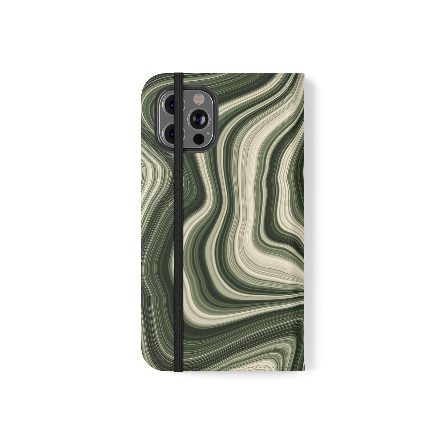 Radiating Elegance V1 Stylish Green Marble Flip Case for Smartphones - Perfect for Fashion Lovers