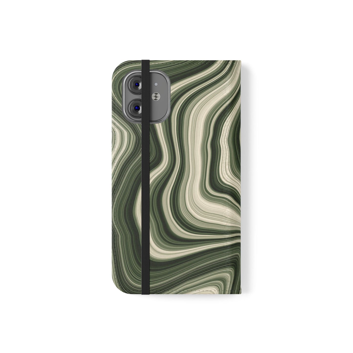 Radiating Elegance V1 Stylish Green Marble Flip Case for Smartphones - Perfect for Fashion Lovers