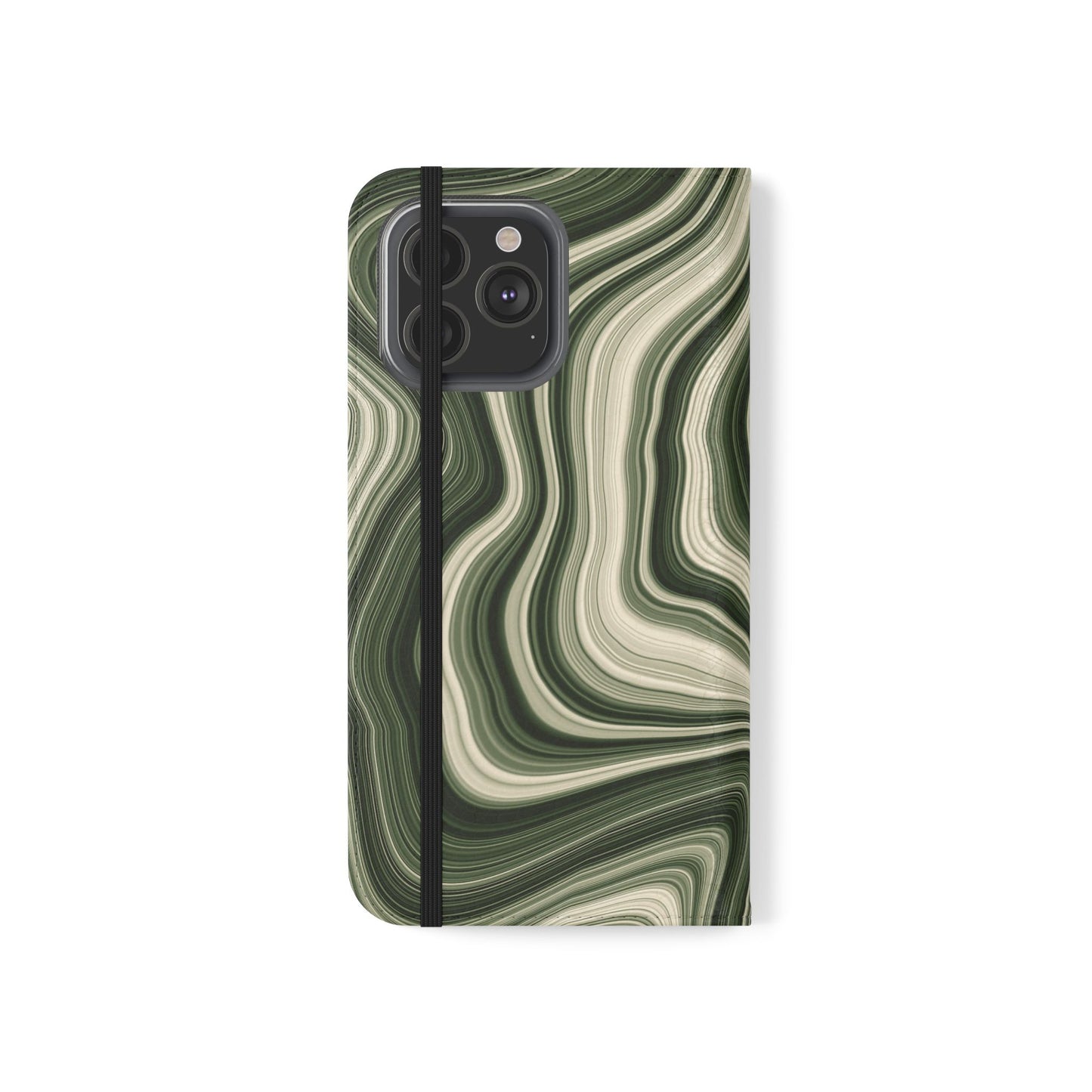 Radiating Elegance V1 Stylish Green Marble Flip Case for Smartphones - Perfect for Fashion Lovers