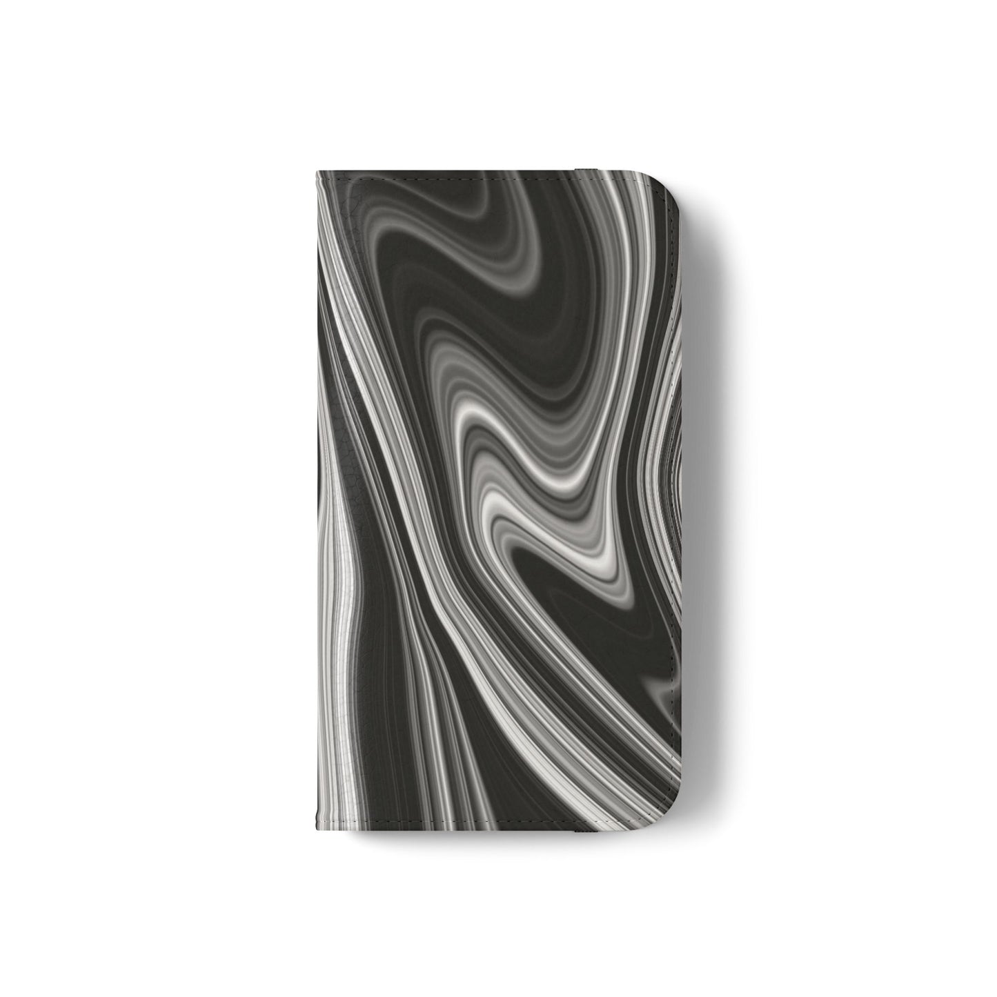 Radiating Elegance V2 Elegant Black Marble Phone Flip Case - Stylish & Functional Cover for Smartphones