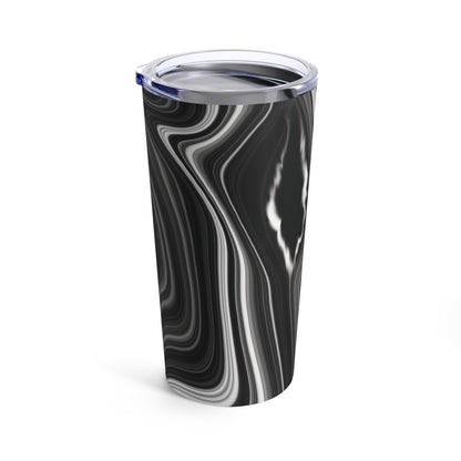 Radiating Elegance V2 Stylish Black and White Swirl 20oz Tumbler - Perfect for Coffee Lovers & Home Decor