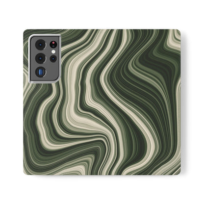 Radiating Elegance V1 Stylish Green Marble Flip Case for Smartphones - Perfect for Fashion Lovers