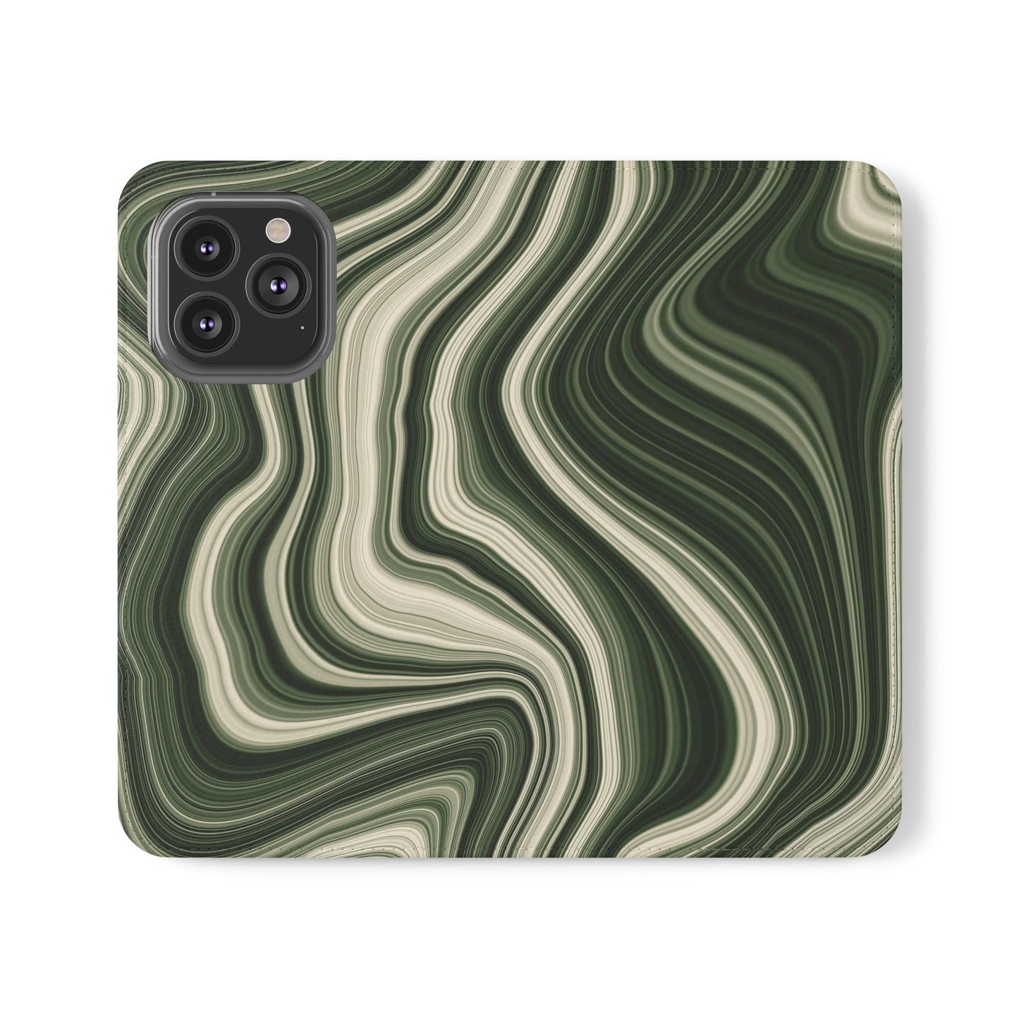 Radiating Elegance V1 Stylish Green Marble Flip Case for Smartphones - Perfect for Fashion Lovers