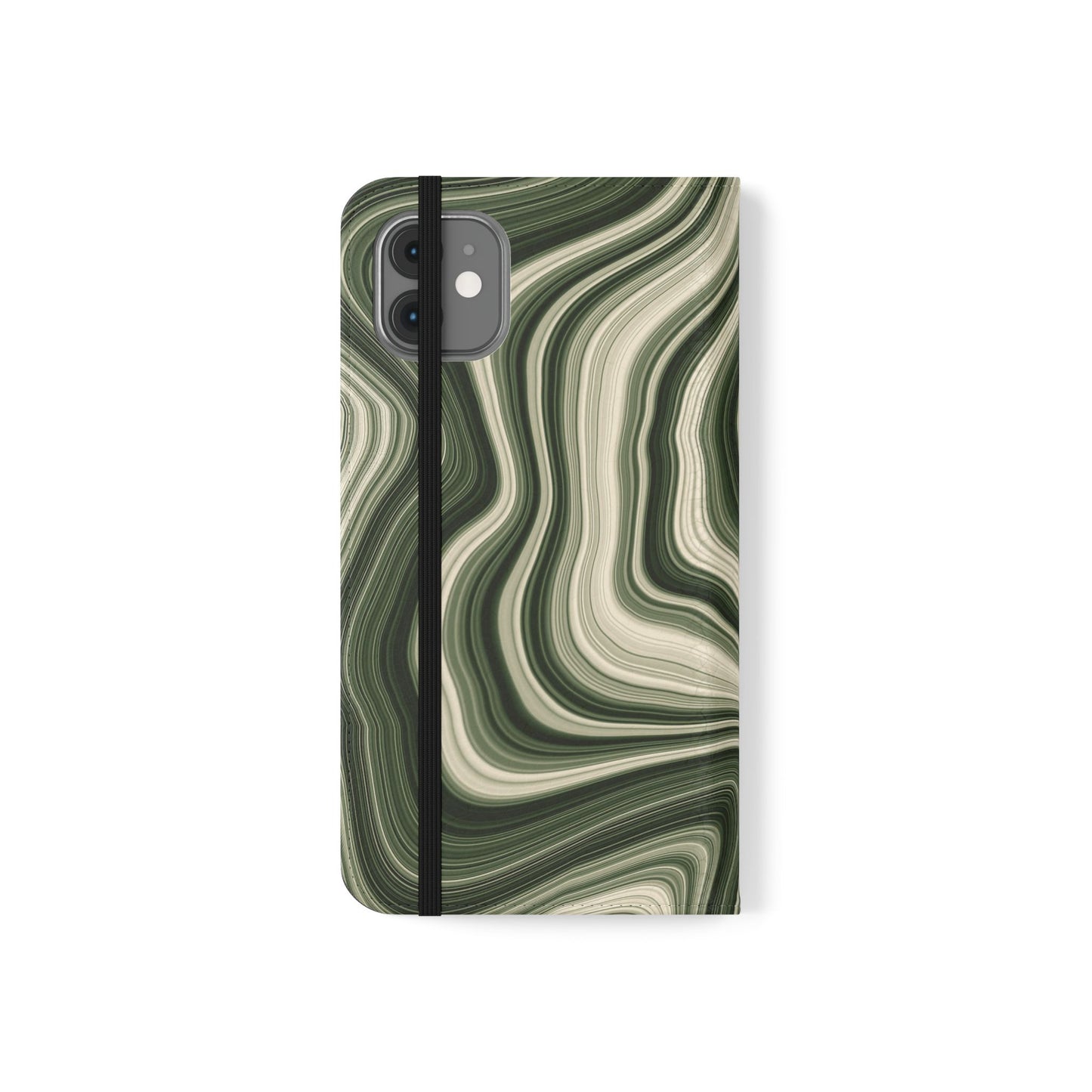 Radiating Elegance V1 Stylish Green Marble Flip Case for Smartphones - Perfect for Fashion Lovers