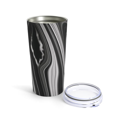 Radiating Elegance V2 Stylish Black and White Swirl 20oz Tumbler - Perfect for Coffee Lovers & Home Decor