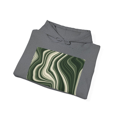 Radiating Elegance V1 Abstract Swirl Unisex Heavy Blend™ Hooded Sweatshirt - Cozy & Stylish for Everyday Wear