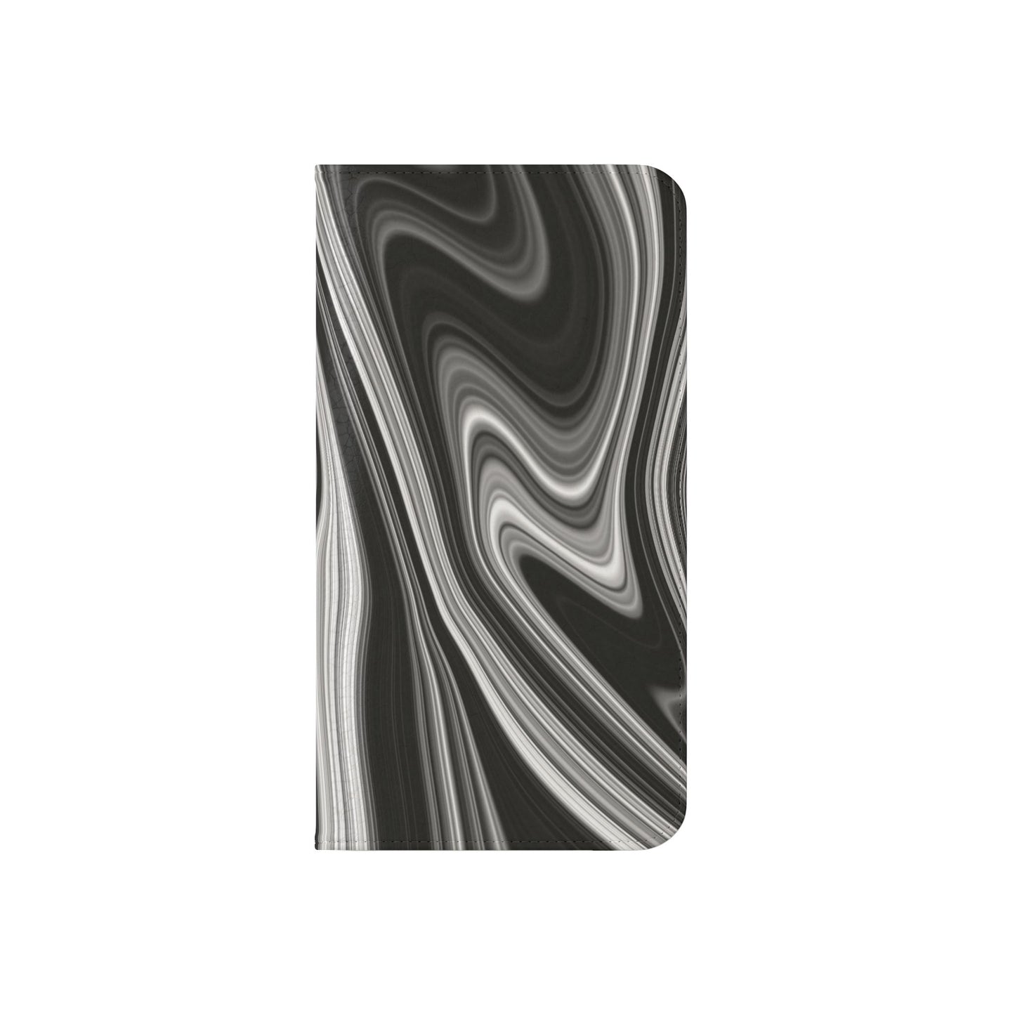 Radiating Elegance V2 Elegant Black Marble Phone Flip Case - Stylish & Functional Cover for Smartphones