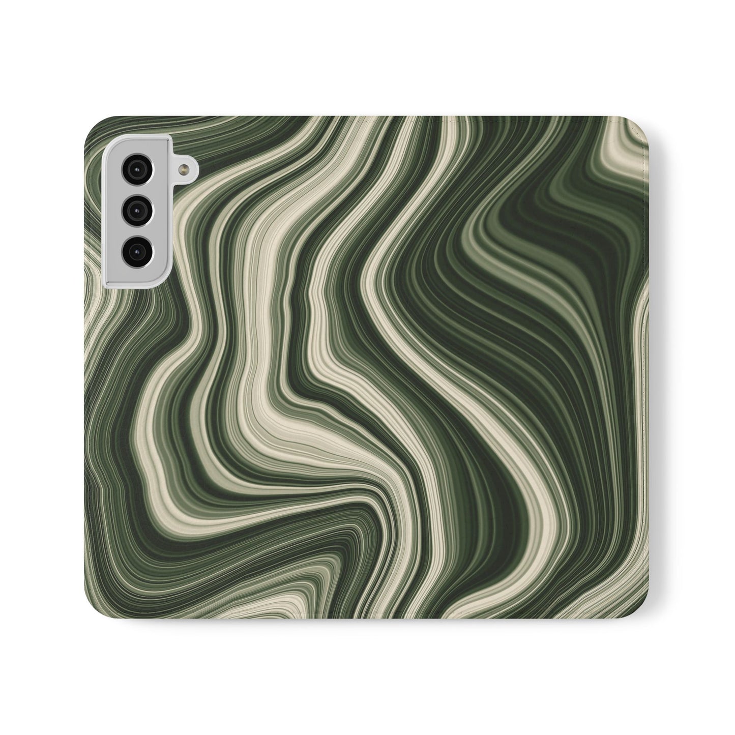 Radiating Elegance V1 Stylish Green Marble Flip Case for Smartphones - Perfect for Fashion Lovers