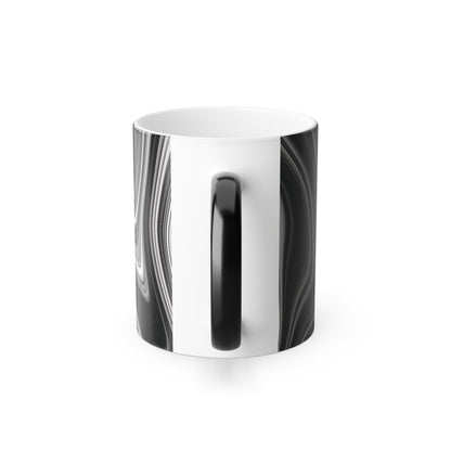 Radiating Elegance V2 Stylish Color Morphing Mug – Unique Black and White Design for Home or Office