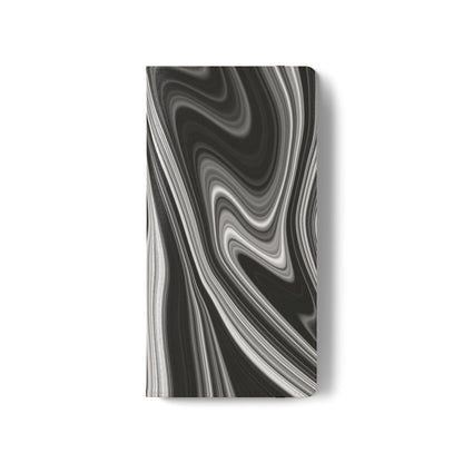 Radiating Elegance V2 Elegant Black Marble Phone Flip Case - Stylish & Functional Cover for Smartphones