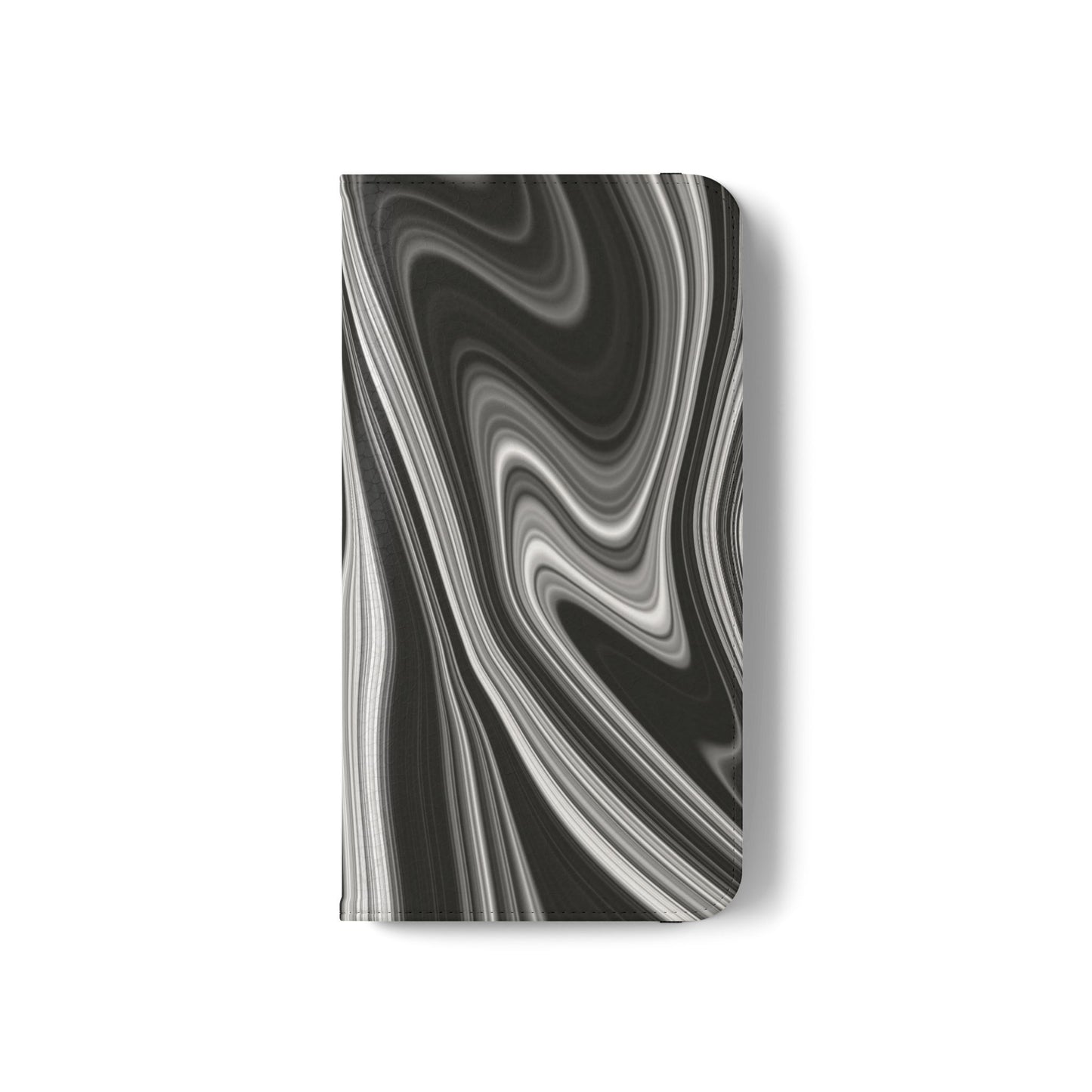 Radiating Elegance V2 Elegant Black Marble Phone Flip Case - Stylish & Functional Cover for Smartphones