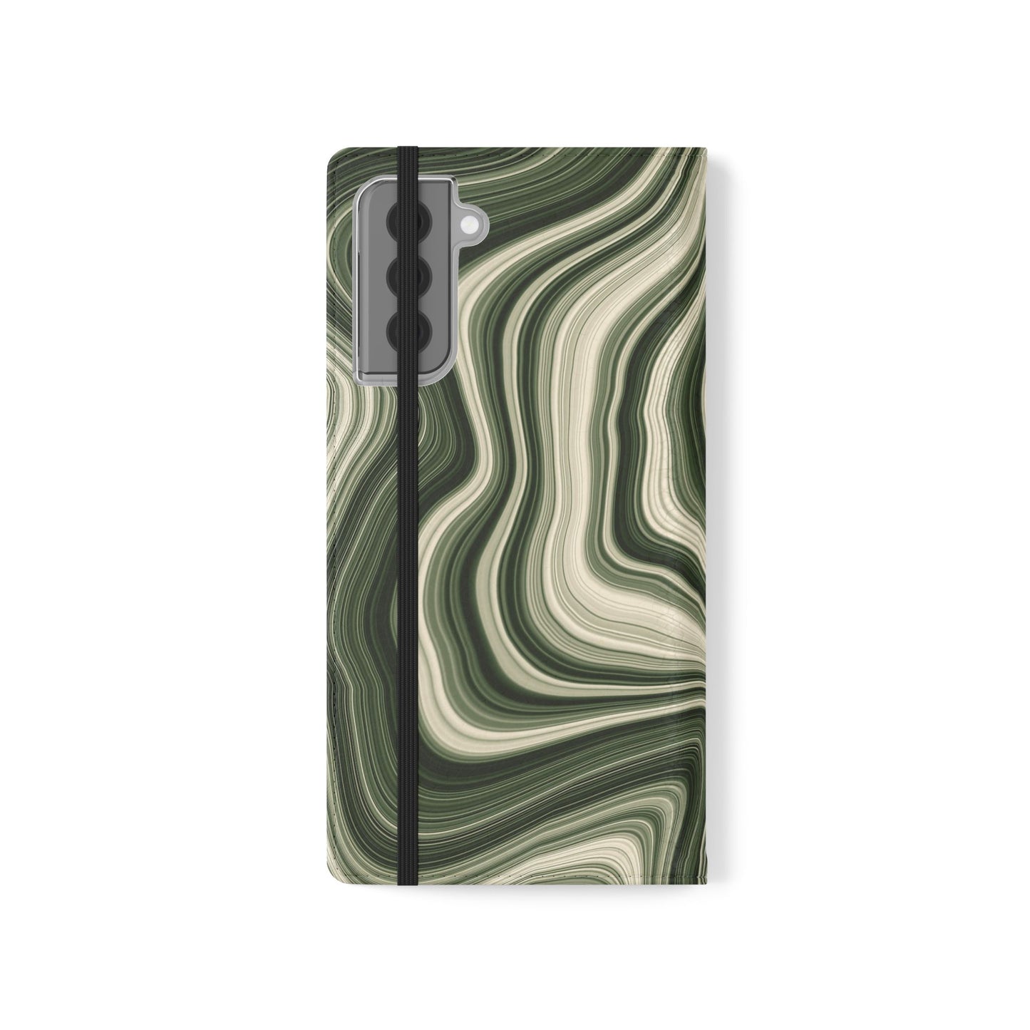 Radiating Elegance V1 Stylish Green Marble Flip Case for Smartphones - Perfect for Fashion Lovers