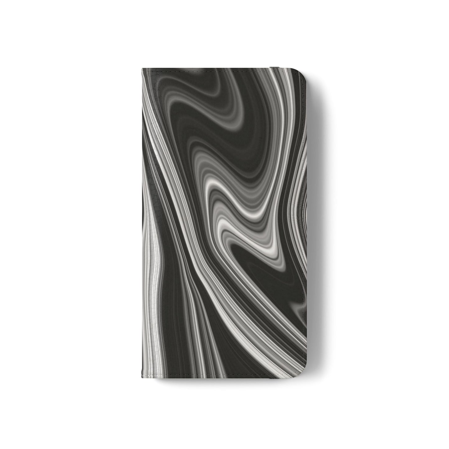 Radiating Elegance V2 Elegant Black Marble Phone Flip Case - Stylish & Functional Cover for Smartphones